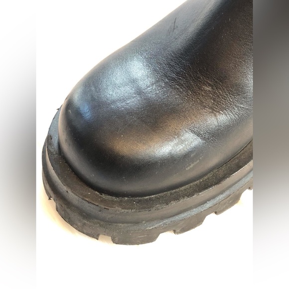 Steve Madden Explorer Chelsea black Boots 7.5 stretch platform chunky leather - Picture 5 of 11